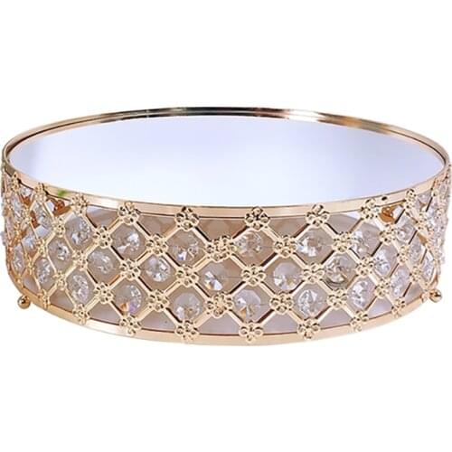 Gold Mirror Metal Cake Stand Round Cupcake Wedding Birthday Party Dessert Pedestal Display Plate Home Decor