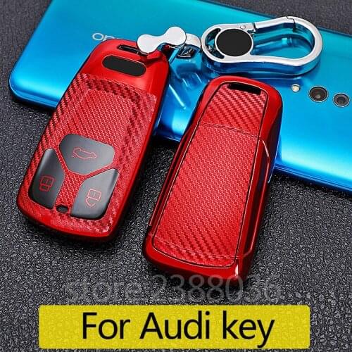 1x Car Key Cover for Audi A4 A5 A6 A7 A8 Q5 Q7 S4 S5 RS4 3 Button Car Key Smart Key Premium Soft TPU Protective Key Fob Cover