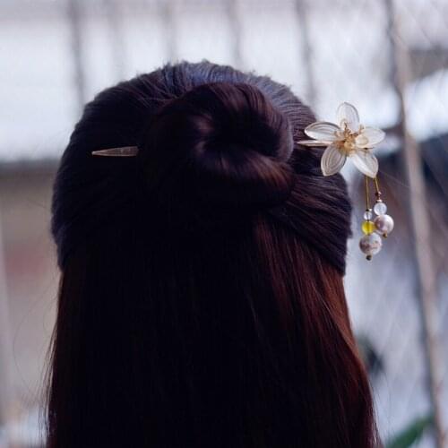 1pcs Classical Hairpin Headdress Retro Flower Hair Stick Cosplay Prop Decor Hair Accessories Women Girl Christmas Gift