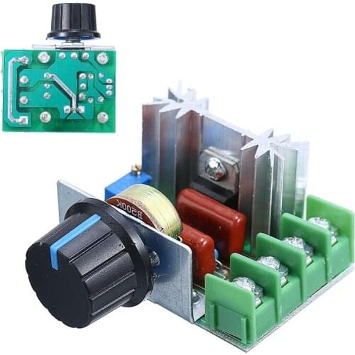 1pc Voltage Regulator Current Protection 50-220V 2000W AC Dimmers SCR Controller Knob Switch Speed Control Tool