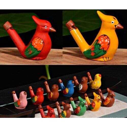 100pcs wholesale dropship new arrival water bird whistle clay bird ceramic Glazed bird whistle-peacock Birds toys Free Shipping