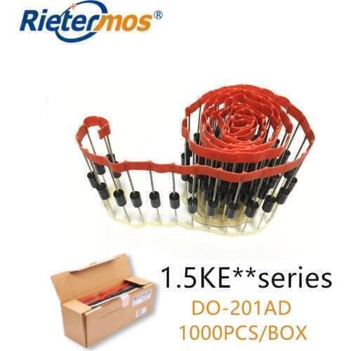 1000PCS 1.5KE6.8A 1.5KE6.8CA 1.5KE7.5A 1.5KE7.5CA 1.5KE8.2A 1.5KE8.2CA 1.5KE9.1A 1.5KE9.1CA DO-201AD TVS DIODE