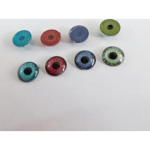 40pcs/lot 8mm/9mm flat round cartoon eyes for diy animal eyes findings plushing doll accessories--color option