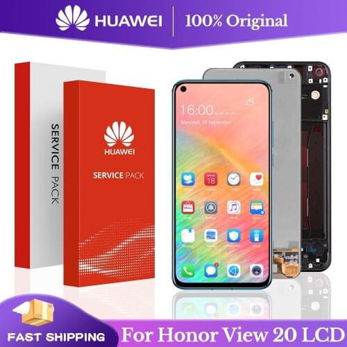 6.4'' Original For Huawei Honor View20 View 20 LCD Touch Screen Digitizer with frame Assembly for Honor V20 LCD Screen Replace