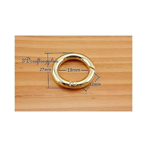 6PCS Spring Gate Ring Snap Clip Trigger alloying metal light gold 3/4 inch U163