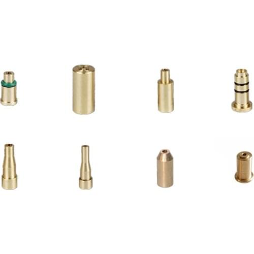 8pcs/Set Brass Copper Nozzle Refill Butane Gas Adapter Lighter Repair Part Replacement For Dupont Dunhill Flaminaire Lighters