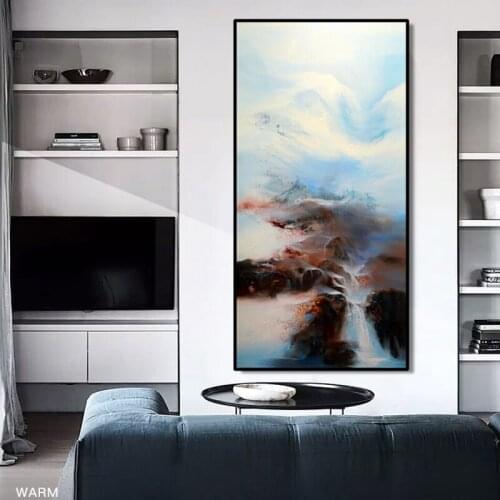 Abstract Landscape Oil Painting Wall Art Posters and Prints on Canvas Mountain Waterfall Pictures for Living Room Decor No Frame