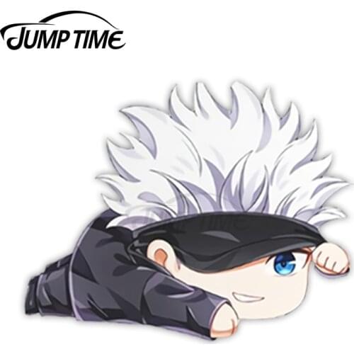 JumpTime 13 x 5.5cm Jujutsu Kaisen Satoru Gojo Peeker Car Stickers Car Assessoires Waterproof Motorcycle Laptop Windows Decals
