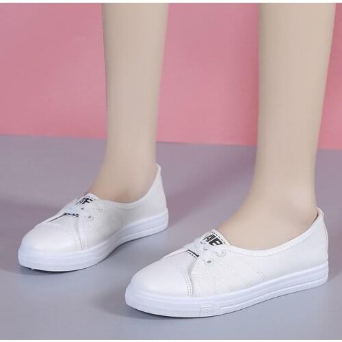 Woman Ballet Shoes Cut Out Leather Breathable Moccasins Woman Boat Shoes Ballerina Ladies Flats Shoes Size 35~40