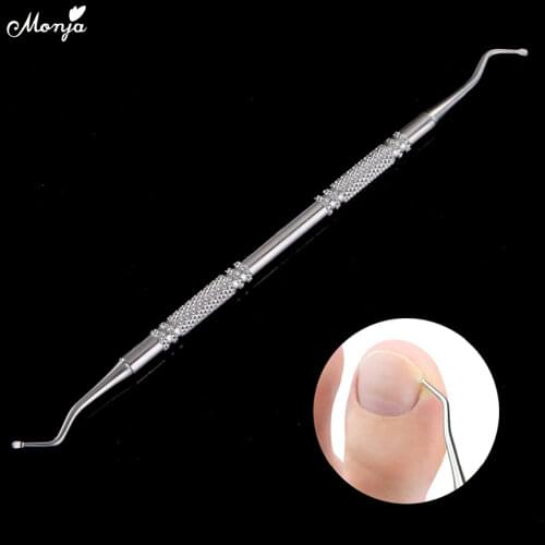 Monja Double Ended Fingernail Toe Nail Cleaning Nail Hook Ingrown Ingrown Toe Correction Lifter File Manicure Pedicure Care Tool
