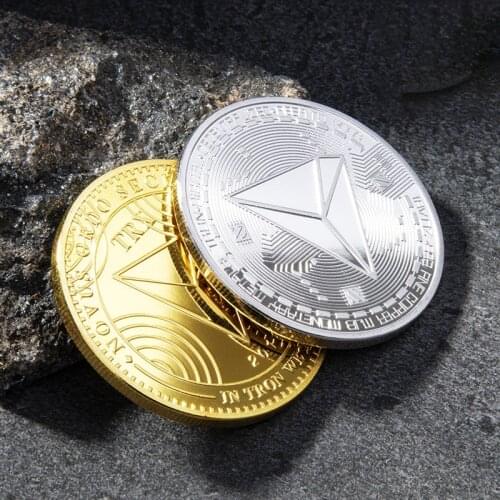 Collectible Great Gift TRX TRON Non-currency Coin Physical Silver or Gold Plated Commemorative Crypto Coin Cryptocurrency