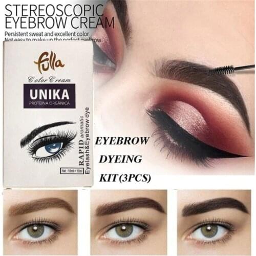 1Set Eyebrow Dyeing Cream Lasting Waterproof Eyebrow Tint Eyelash Mascara Enhancer Tattoo Pen Perfect Coverage Cosmetic Makeup