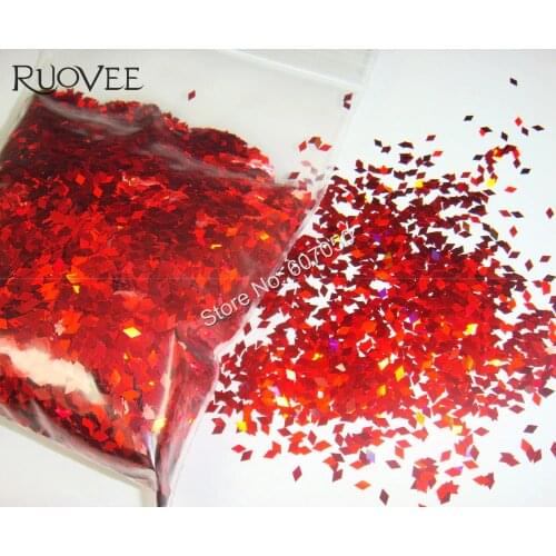 Laser Holographic Red Color 2MM Diamond rhombus Glitter Paillette Spangles Shape for DIY Nail Art Decoration