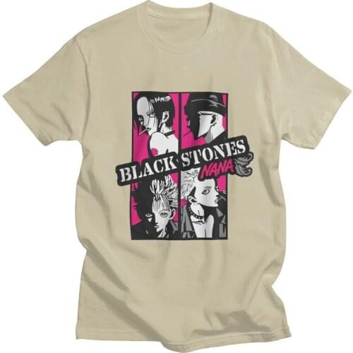 Fashion Nana Osaki T Shirt Men 100% Cotton T-shirt Leisure Ai Yazawa Tee Tops Short Sleeve Anime Manga Tshirt Fitted Apparel