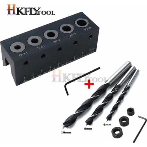 90 Degree Straight Angle Drill Guide Pocket Hole Jig Kit Aluminum Alloy Hole Locator Doweling Jig Woodworking Tools