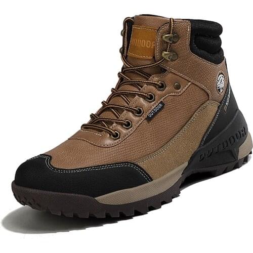 New High Top Military Boots Anti-skid Tactical Boots Wear-resistant Outdoor Mountaineering Shoes Hiking Mens Shoes Plus Size 46