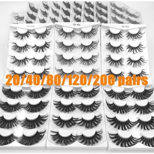 Wholesale lashes handmade eye bulk 4/10/50/100 PCS natural long false eyelashes fluffy wispy faux 3d mink lashes soft thick