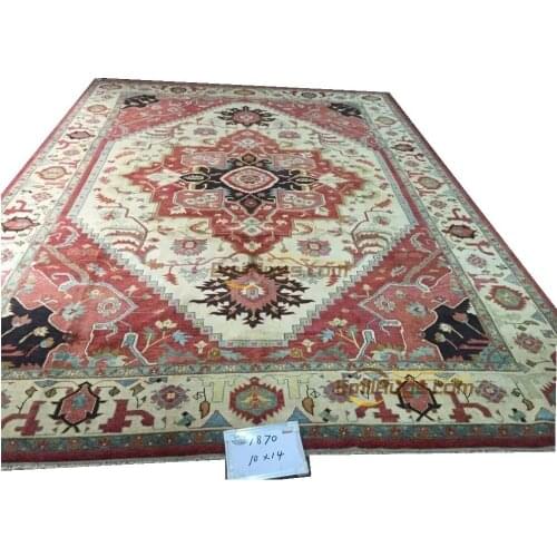Original single export Turkish handmade carpets OUSHAK Ozarks pure wool carpet 1870 10x14gc47zieyg9
