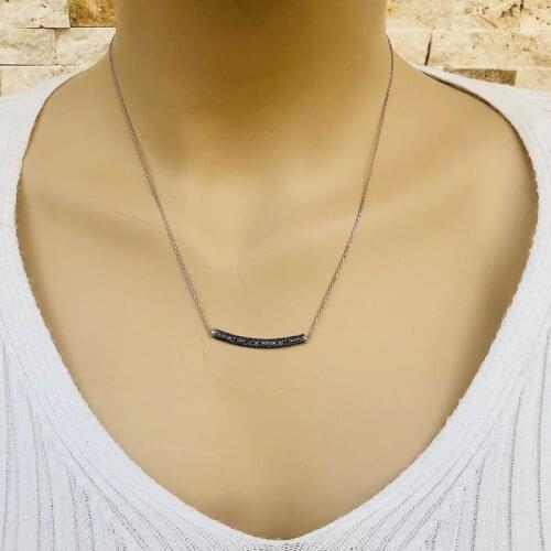 Strip 925 Sterling Silver Necklace Women Girls Gift Jewelry Accessories Fashion Handmade Elegant Chain