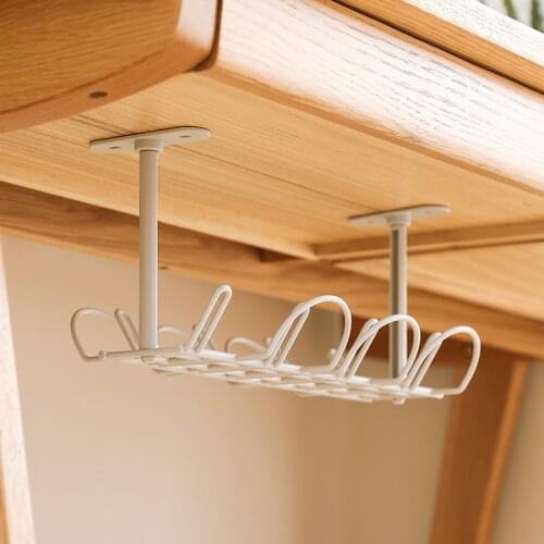 Hanging Basket Under Shelf Hanging Metal Wire Storage Basket for Kitchen Office Bathroom Cabinet FP8