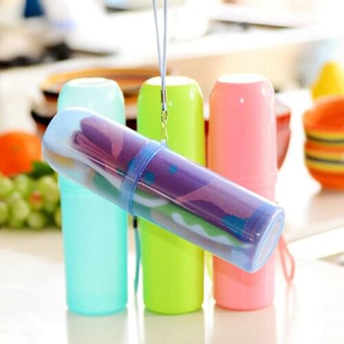 Portable utility toothbrush holder toothpaste tower plastic tooth case cover cup bath travel outdoor personal clean tool