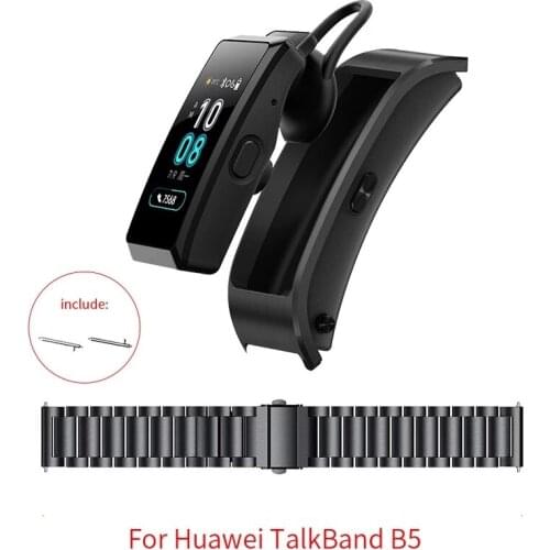 18mm Stainless Steel Strap for Huawei TalkBand B5 Solid Metal Watch Band Replacement Strap for HONOR Watch s1 bracelet