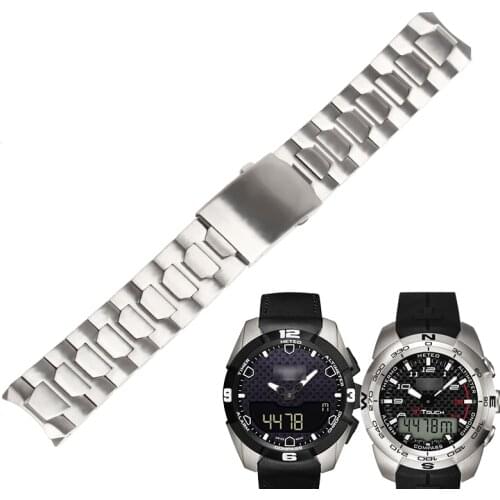 WENTULA watchbands for TISSOT T042 T-Touch T013/T091 stainless steel solid band folding buckle man