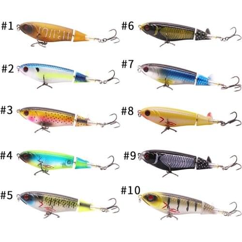 105mm 17g ABS Plastic Hard Baits Topwater Whopper Fishing Lures Artificial Rotating Soft Tail Fishing Tackle Accessories