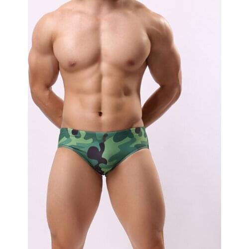 SD415 Trend naval style beach shorts men swimwear sunga sexy camouflage triangle swimsuits men tight fitness bodybuiling shorts