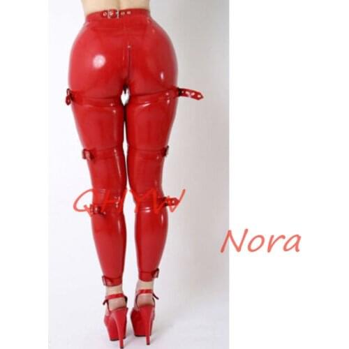 Sexy Latex Women Pants Exotic Handmade Women Trousers New Style Fetish Latex Femals Rubber Latex Pants Crotch Zip