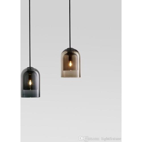 Modern Small Glass Pendant Light Fixture Vintage Dinning Room Bar Hanging Lamp Bedroom Bedside Glass Pendant Lamp