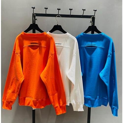 Solid Letter Hollow out Sweatshirt Women Long Sleeve Soft Cotton Pullover 2020 Autumn Loose Casual Tops moletom feminino Z520