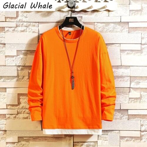 GlacialWhale Hip Hop Mens Crewneck Solid Sweatshirt Men Autumn Oversized Japanese Streetwear Gray Hoodie Men Sweatshirts Hoodies