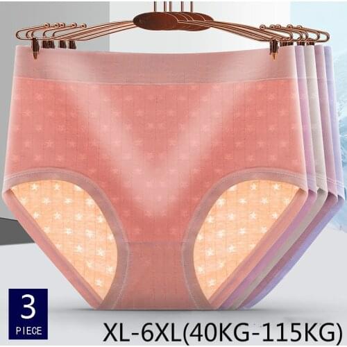 XL~6XL High Waist Cotton Briefs Womens Lingerie Solid Plus Size Panties Underpants Breathable Underwear Summer Female Intimates