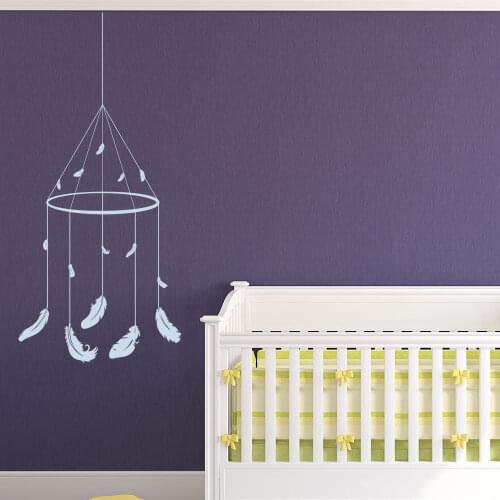 Dream Catcher Mobile Vinyl Wall Stickers Feather Wall Decal Baby Nursery Home Decor Available In Different Colors Mural SA310