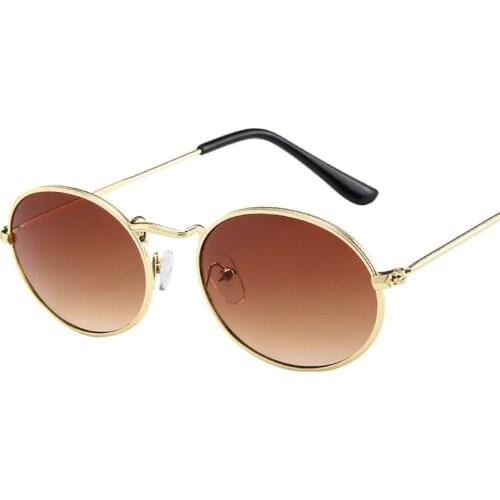 Vintage Retro Oval Sunglasses Ellipse Metal Frame Glasses Trendy Fashion Accessories Shades Outdoor Sport Eyewear 2019 Summer #7