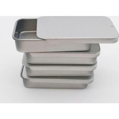 500pcs/lot 60*34*11mm Size Plain Slide Top Tin Box Rectangle Candy Case Storage Box Push and pull boxes SN3908
