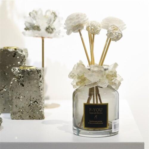 1pcs Natural Stones Calcite Glass Empty Bottle Aromatherapy Bottle Home Decor Crystals