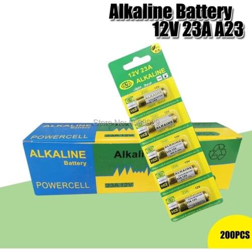 200PCS 12V 23A Alkaline Battery 23AE A23 E23A V23GA For Remote Control Doorbell 23GA A23S EL12 3LR50 MN21 GP23A GP23AE LRV08