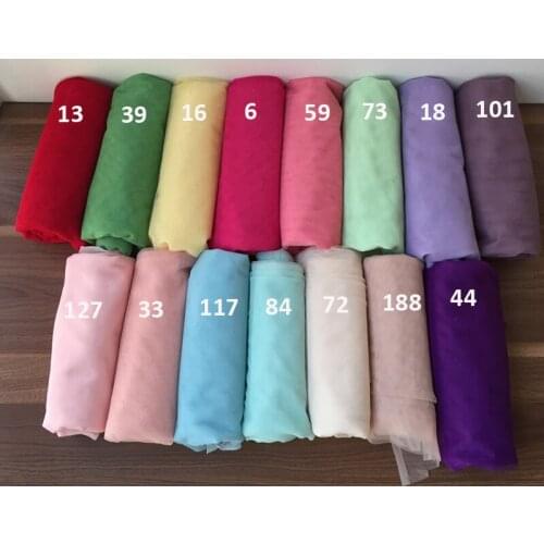 150cm Width Many Colors Plain Soft Mesh Tulle Fabric Non-Stretched Bridal Dress Wedding Decoration Girls Net Skirt Fabric
