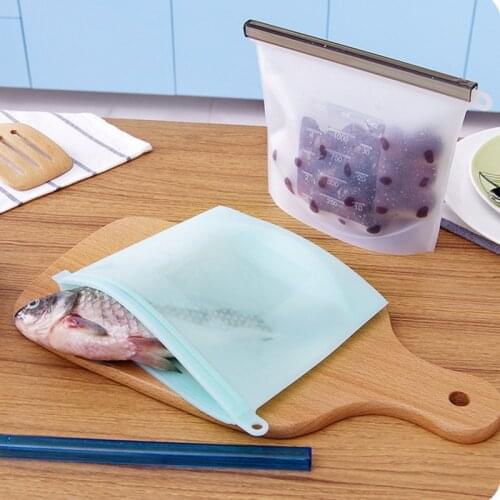 4Size 500ml /1500ml Silicone Bag Fresh Sealed Bags Reusable Silicone Food Bag Food Storage Bag Refrigerator Fresh Bags