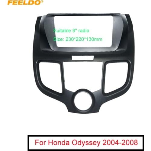 FEELDO Car 2Din Radio Stereo 9" Big Screen Fascia Frame for Honda Odyssey DVD Player Face Dash Mount Trim Kit