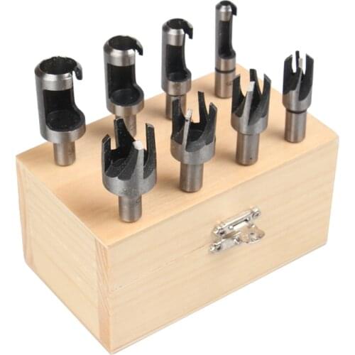 Free Shipping 8Pcs 6/10/13/16mm Woodworking Drill Bits Claw Type Carpentry Cork Plug Cutter Cork Knife Carbon Steel hole saw kit