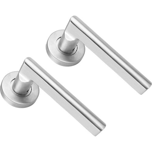 1pcs Stainless Steel Mute Door Locks Interior Bedroom Door Silver Locks Wooden Door Lock Split Handle Lock