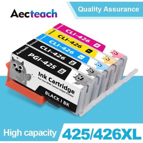 Aecteach PGI 425 CLI 426 Ink Cartridge For Canon PGI-425 PIXMA IP4840 IP4940 IX6540 MG5140 MG5240 MG5340 MX894 Prnter Ink Full