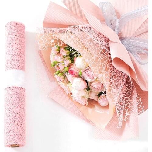1Pcs Color Mesh Bouquet Wrapping Paper DIY Handmade Scrapbook Decorative Wedding Birthday Party Supplies