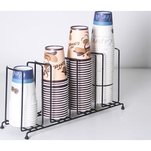 Stainless Steel Paper Cup Lid Holder Dispenser Stand Cafe Home Buffet Rack