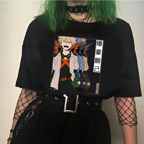 Unisex T Shirt My Hero Academia Bakugou Katsuki Anime Oversized T Shirt Mens Clothing Streetwear Casual Tops