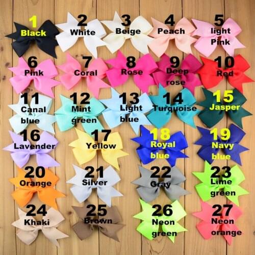 Grosgrain Ribbon Hair Bows Without Clip, Children Boutique Hairbows Baby Girls Hair Accessoris 30pcs/lot