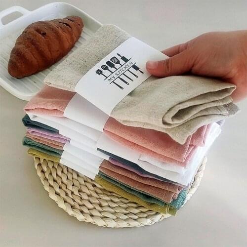 Hputexine Cotton Linen KitchenTowel Solid Color Eco-Friendly Heat Insulated Pad Bulk Tea Towel Scouring Pad 2PCS/Set